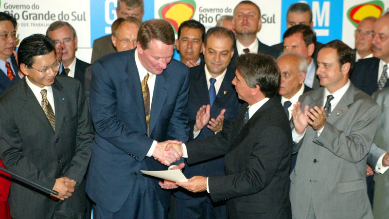 Governador do Estado do RS Germano Rigotto participa da solenidade de anúncio da ampliação da planta da GM em Gravataí, com a presença do presidente mundial da empresa, Richard Wagoner e o  Governador Germano Rigotto. Local: Salão Negrinho do Pastoreio.