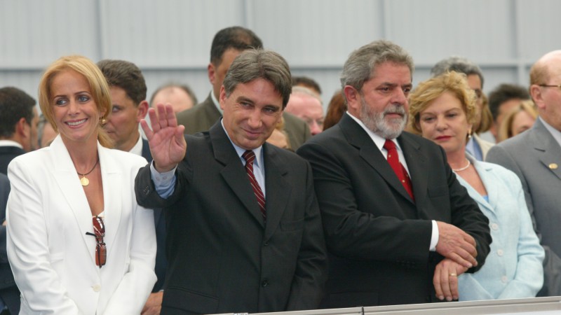 Presidente da Republica, Luis Inacio Lula da Silva e o Governador Germano Rigotto visitam a Festa da Uva 2004, em Caxias do Sul - RS.