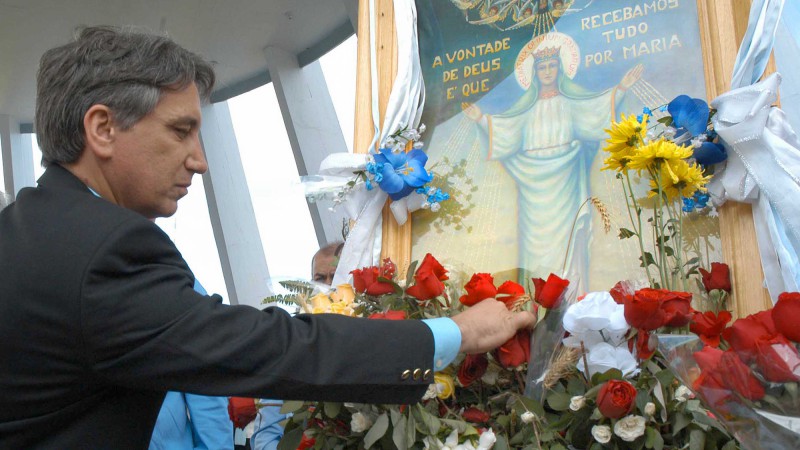 Governador Germano Rigotto participa da Missa da 61&ordf; Romaria Estadual de Nossa Senhora da Medianeira.