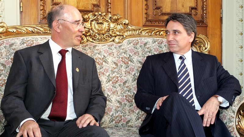 Governador Germano Rigotto em audiência com o embaixador do Reino da Noruega, Jan Gerhard Lassen.
