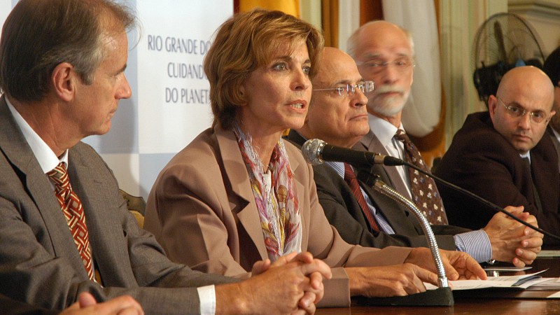 A governadora do Rio Grande do Sul, Yeda Crusius, durante anúncio do Programa RS Energia.