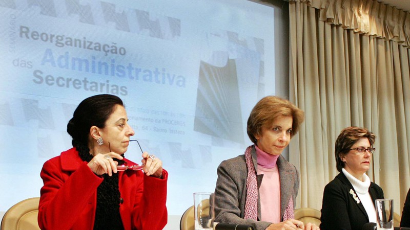 A governadora Yeda Crusius, palestra durante a abertura do Seminário de Reorganização Administrativa das Secretarias.