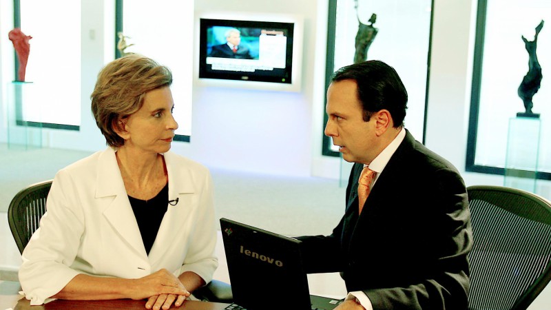 A Governadora do Rio Grande do Sul, Yeda Crusius participa da gravação do programa SHOW BUSINESS, com João Doria Junior.