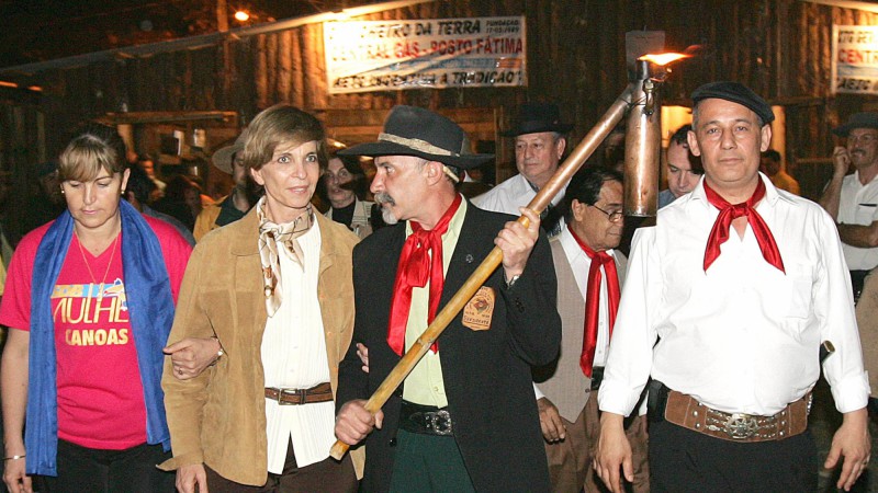 A governadora Yeda Crusius, durante evento da Semana Farroupilha de Canoas.