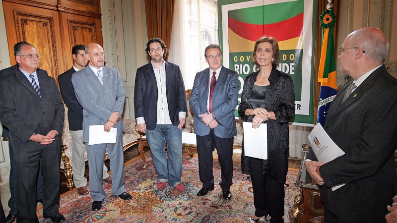 A governadora Yeda Crusius, durante assinatura de convênio com a Furg.