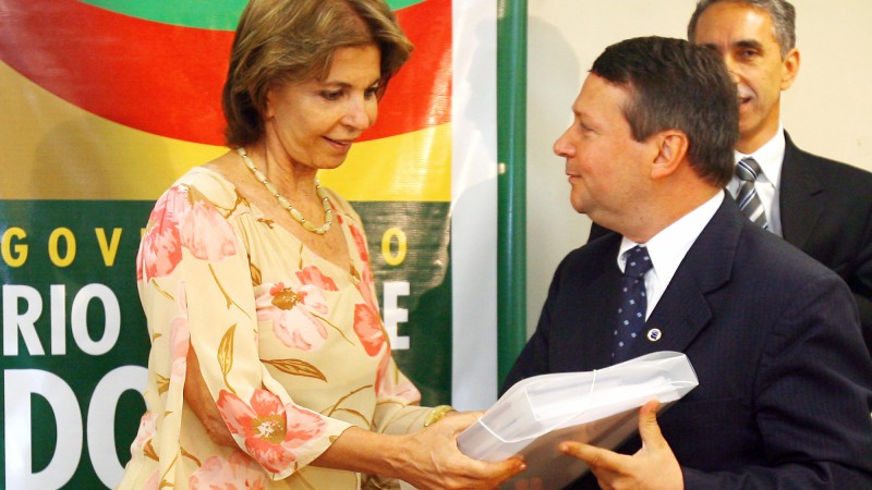 A governadora Yeda Crusius durante a solenidade de lançamento do Dia de Campo da Yoki.