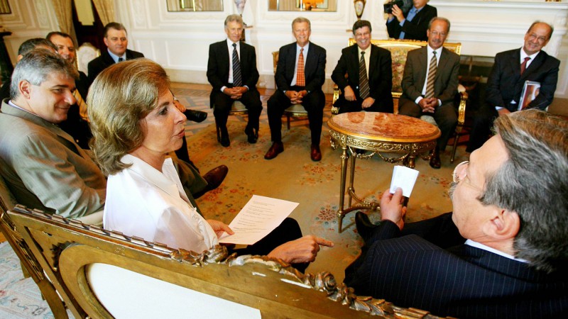 A governadora Yeda Crusius, em audiência com prefeito de Pelotas, Adolfo Fetter Júnior.