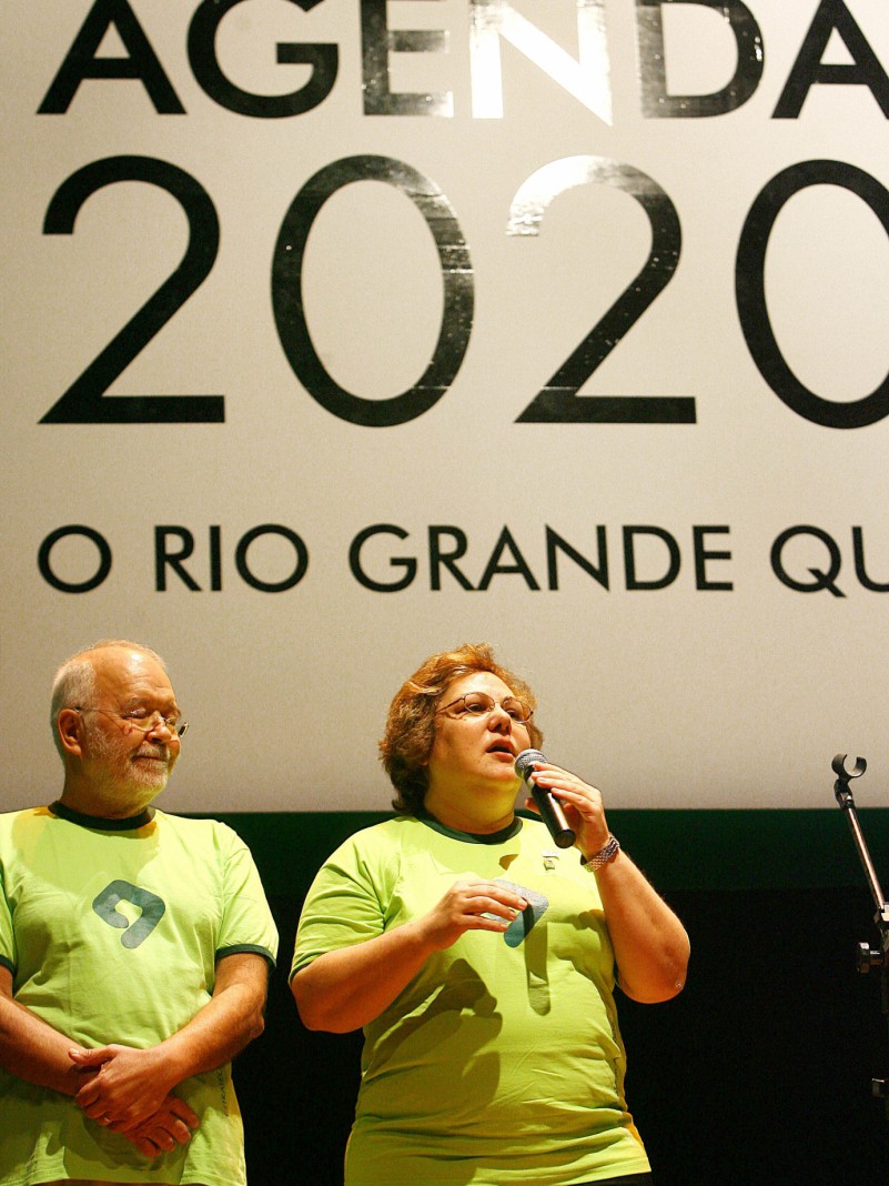 A secretária da Educação, Mariza Abreu durante evento de comemoração de dois anos da Agenda 2020.