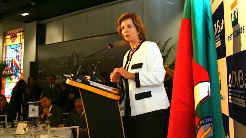 A governadora Yeda Crusius durante sua palestra no F&oacute;rum dos Governadores ADVB 2008, sobre o tema O Brasil que n&oacute;s Queremos.