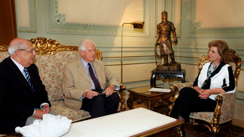 Governadora Yeda Crusius, recebe visita do barão de Bordonha e Valnigra Dom Carlos Tasso.