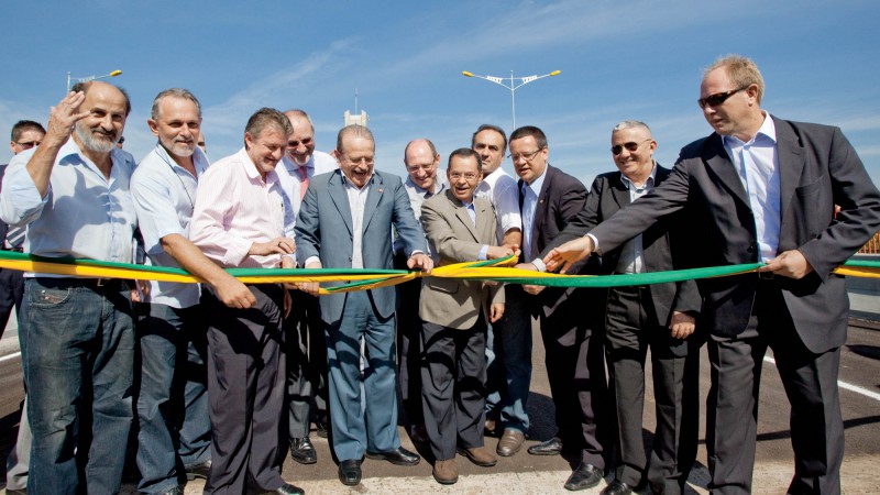 31.01.2012 Governador Tarso Genro e o Ministro Paulo Sérgio Passos durante inauguração do Viaduto na BR 116 em São Leopoldo (acesso Unisinos)