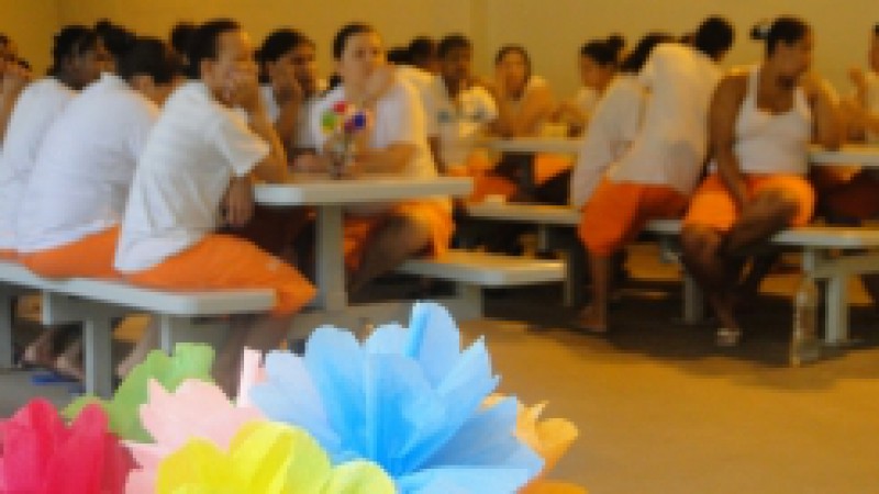 A Penitenci&aacute;ria Estadual Feminina de Gua&iacute;ba (PEFG) deu in&iacute;cio nesta quinta-feira (01) &agrave;s comemora&ccedil;&otilde;es relativas ao Dia Internacional das Mulheres. Na abertura do evento, cerca de 55 detentas participaram da primeira palestra: Significado do dia 8 e os