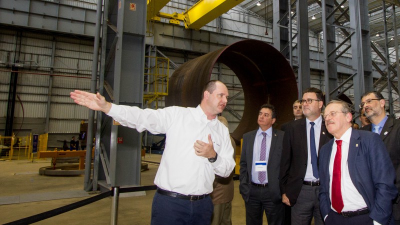 07.08.2013 Governador Tarso Genro visita a Fábrica de Energia Eólica da Alstom no Brasil