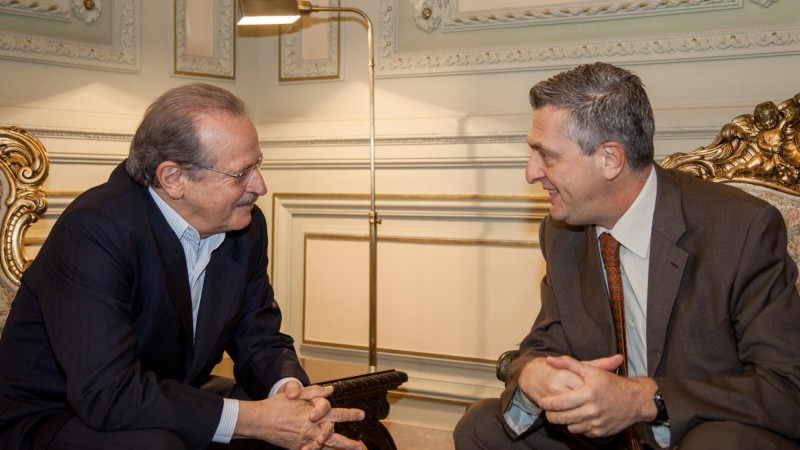 03.10.13 Governador Tarso Genro recebe o Comiss&aacute;rio-Geral da Ag&ecirc;ncia das Na&ccedil;&otilde;es Unidas para Refugiados Palestinos, Filippo Grandi no Pal&aacute;cio Piratini