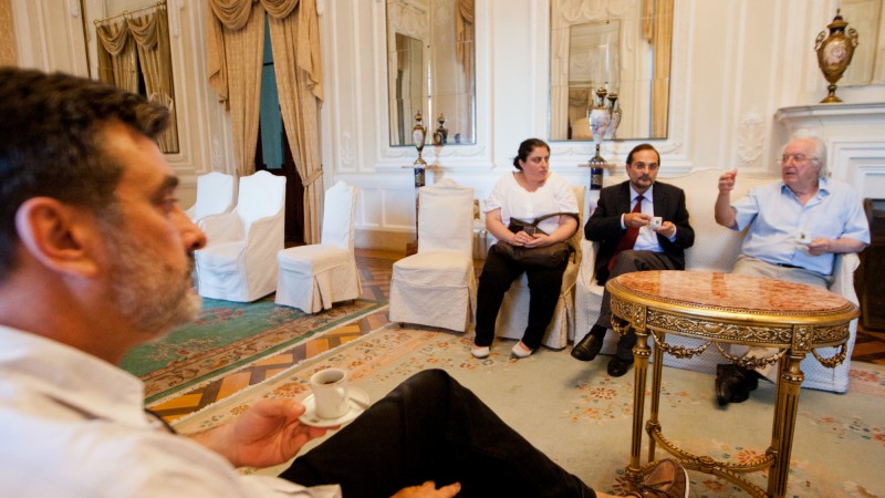 06.03.14: Chefe de Gabinete do Governador, Ricardo Zamora, recebe arquitetos espanhóis no Palácio Piratini para tratar da Exposição Itinerário Iconográfico da Língua Castelhana.