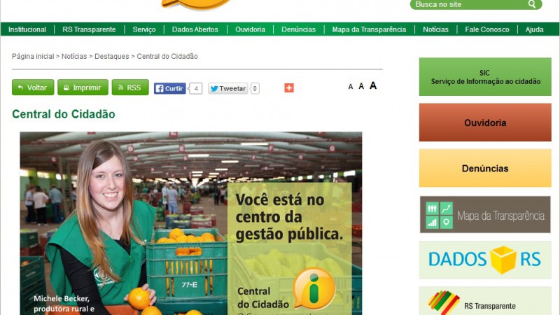 Site re&uacute;ne ferramentas de atendimento &agrave; popula&ccedil;&atilde;o e transpar&ecirc;ncia