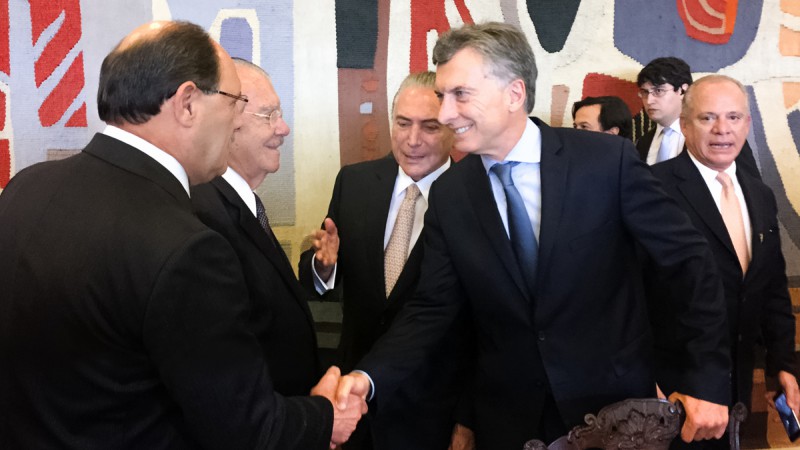 BRASÍLIA,DF,BRASIL, 07.02.2017: O governador José Ivo Sartori defendeu uma agenda de integração econômica para aumentar a competitividade no mercado internacional, durante encontro com o presidente da Argentina, Maurício Macri, nesta terça-feira (07). A