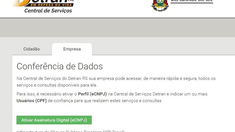 Central de Servi&ccedil;os DetranRS