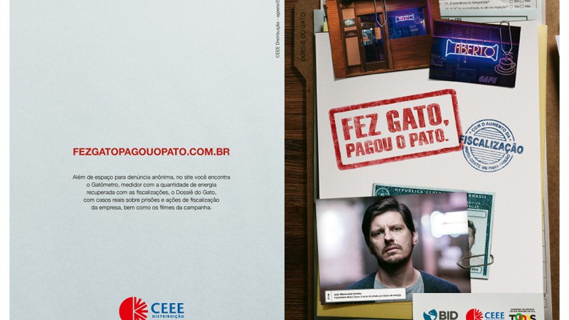 Peça da campanha 'Fez Gato, Pagou o Pato'
