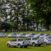 PASSO FUNDO, RS, BRASIL 12.04.2018: O governo do Estado entregou, nesta quinta-feira (12), as novas viaturas da Brigada Militar (BM) destinadas aos municípios da área de abrangência do Comando Regional de Policiamento Ostensivo (CRPO) Planalto. O ato, que
