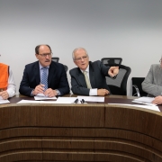 PORTO ALEGRE, RS, BRASIL 28.05.2018: O governador José Ivo Sartori participou, na tarde desta segunda-feira (28), na sala da DCCI, na sede da Secretria de Segurança Pública, da reunião com os integrantes do Gabinete de Crise, que é coordenado pelo vice-pr