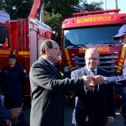 PORTO ALEGRE, RS, BRASIL 07.06.2018: O Corpo de Bombeiros Militar do Rio Grande do Sul (CBMRS) apresentou, nesta quinta-feira (7), os 182 novos soldados da corporação. Na oportunidade, foram entregues três caminhões de bombeiros, três contêineres destinad