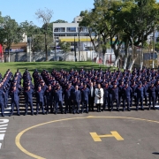 PORTO ALEGRE, RS, BRASIL 07.06.2018: O Corpo de Bombeiros Militar do Rio Grande do Sul (CBMRS) apresentou, nesta quinta-feira (7), os 182 novos soldados da corporação. Na oportunidade, foram entregues três caminhões de bombeiros, três contêineres destinad