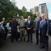 PORTO ALEGRE, RS, BRASIL 21.06.2018: O governo federal repassaou 16 viaturas às forças de Segurança Pública estaduais nesta quinta-feira (21). Os veículos, caminhonetes 4x4, serão destinados à Brigada Militar e ao Corpo de Bombeiros Militar. O ato oficial