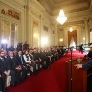 PORTO ALEGRE, RS, BRASIL 03.07.2018: Na presença do governador José Ivo Sartori, do secretário de Estado da Fazenda, Luiz Antônio Bins, e do presidente do Conselho Superior da CAGE, Álvaro Fakredin, foram empossados na tarde desta terça-feira (03), durant