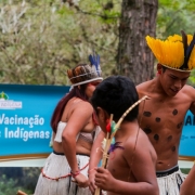 PORTO ALEGRE, RS, BRASIL, 23/04/2019 - Início da campanha da vacinação em povos indígenas na aldeia Van-Kã, dos Caigangue, no bairro Lami. Fotos: Felipe Dalla Valle/Palácio Piratini
