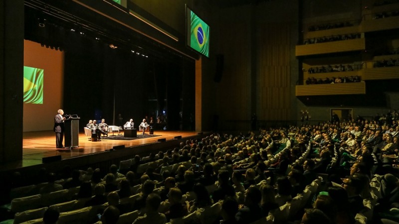 pORTO ALEGRE, RS, BRASIL, 01/087/2019 -  E Palestra “O Brasil encontrando o seu futuro”, com ministro da Economia, Paulo Guedes. Fotos: Gustavo Mansur/ Palácio Piratini