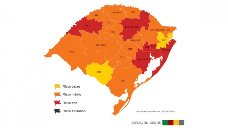 Com Seis Regioes Em Vermelho Veja Como Fica O Mapa Na 8ª Semana Do Distanciamento Controlado Portal Do Estado Do Rio Grande Do Sul