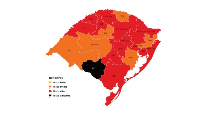 No Primeiro Mapa Preliminar De 21 Rs Volta A Ter Regiao Em Bandeira Preta Portal Do Estado Do Rio Grande Do Sul