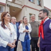 Leite e Lisiane aproveitaram o feriado para visitar o Hospital de Viamão