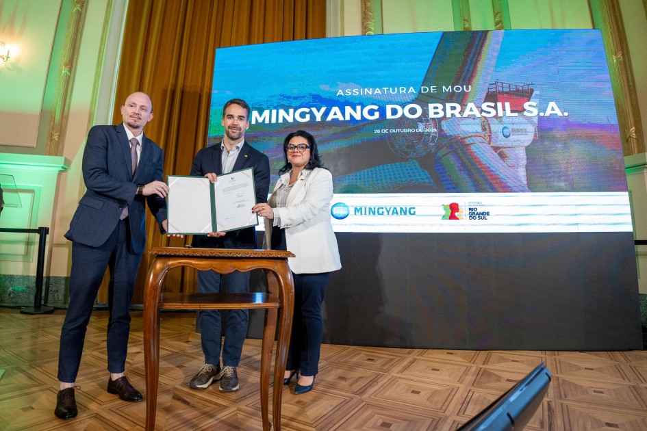 O MoU com a Mingyang do Brasil abrange projetos de H2V, energia eólica e solar e sistemas de bateria -Foto: Maurício Tonetto/Secom