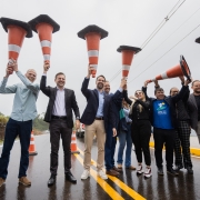 Governador inaugura pavimentação da estrada de acesso ao Cristo Protetor, em Encantado