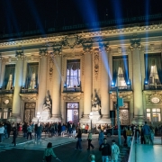 Fachada do Palácio Piratini à noite na última edição do evento Noite dos Museus.