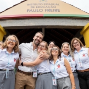 Reabertura do ano letivo na escola Paulo Freire em São Sebastião do Caí 