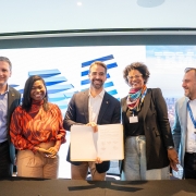 Eduardo Leite em reunião com a IBM em Nova York