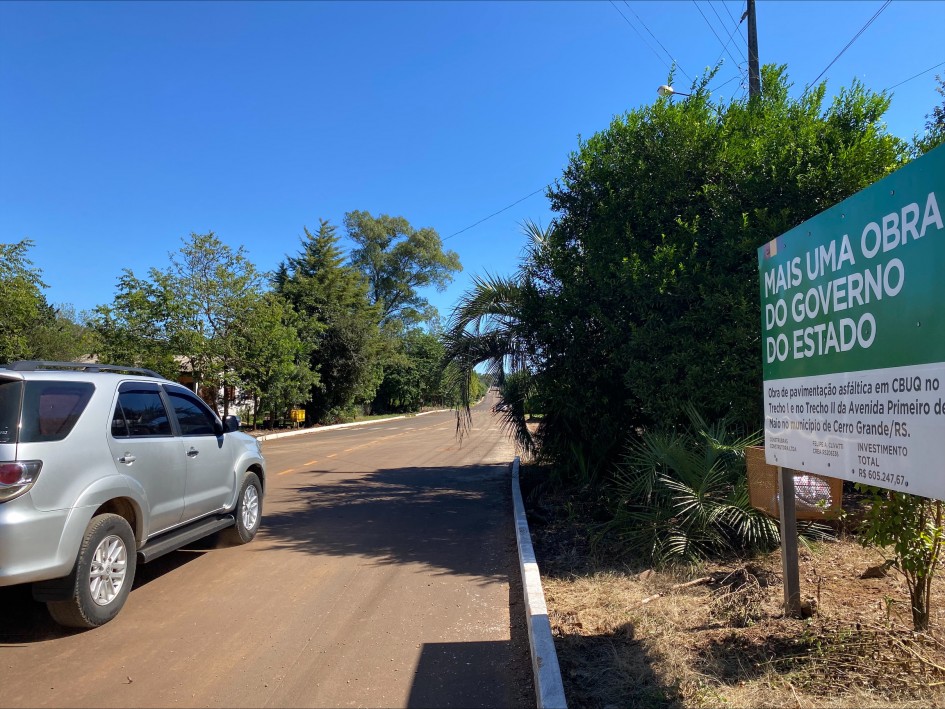 Obra do Pavimenta 2 em Cerro Grande