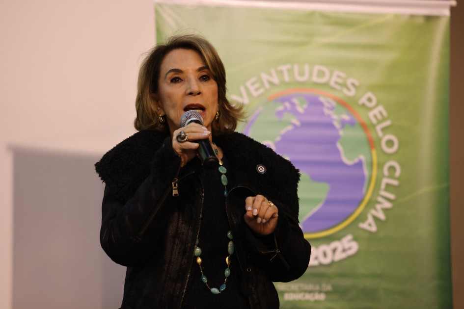 Secretária da Educação, Raquel Teixeira, destacou a importância da participação estudantil nos debates climáticos -Foto: Ascom Seduc