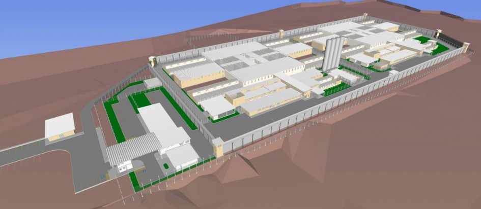 Estrutura terá oito módulos de vivências coletivas e um pavilhão destinado à reciclagem e ao trabalho dos apenados -Foto: Divulgação SOP
