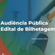 Tela mostra uma apresentação durante videoconferência sobre a bilhetagem eletrônica.