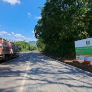 Foto mostra trecho da rodovia ERS-129, entre Muçum e Vespasiano Corrêa, no Vale do Taquari