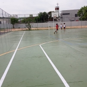 Quadra esportiva depois da reforma na Escola Estadual de Ensino Fundamental Professor Augusto Meyer, em São Leopoldo