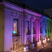 Pal&aacute;cio Piratini iluminado.