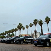 Foto de viaturas entregues &agrave; Pol&iacute;cia Civil pelo governo do Estado