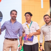 Foto do evento de boas-vindas aos jovens aprendizes da segunda edi&ccedil;&atilde;o do Programa Partiu Futuro Reconstru&ccedil;&atilde;o