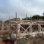 Foto mostra obra de constru&ccedil;&atilde;o da ponte da ERS-507.