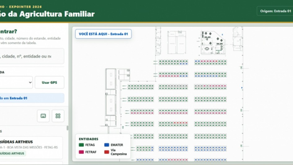 Mapa interativo facilita busca por produtos e expositores no Pavilh&atilde;o da Agricultura Familiar da 49&ordf; Expointer